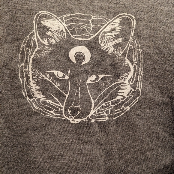 Custom Screen Printed Gray loose Cropped Sweater - Picture 5 of 7